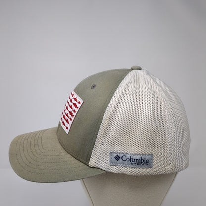 Columbia Fish Flag Fitted Trucker Hat Gray One Size Adjustable Patriotic Mesh
