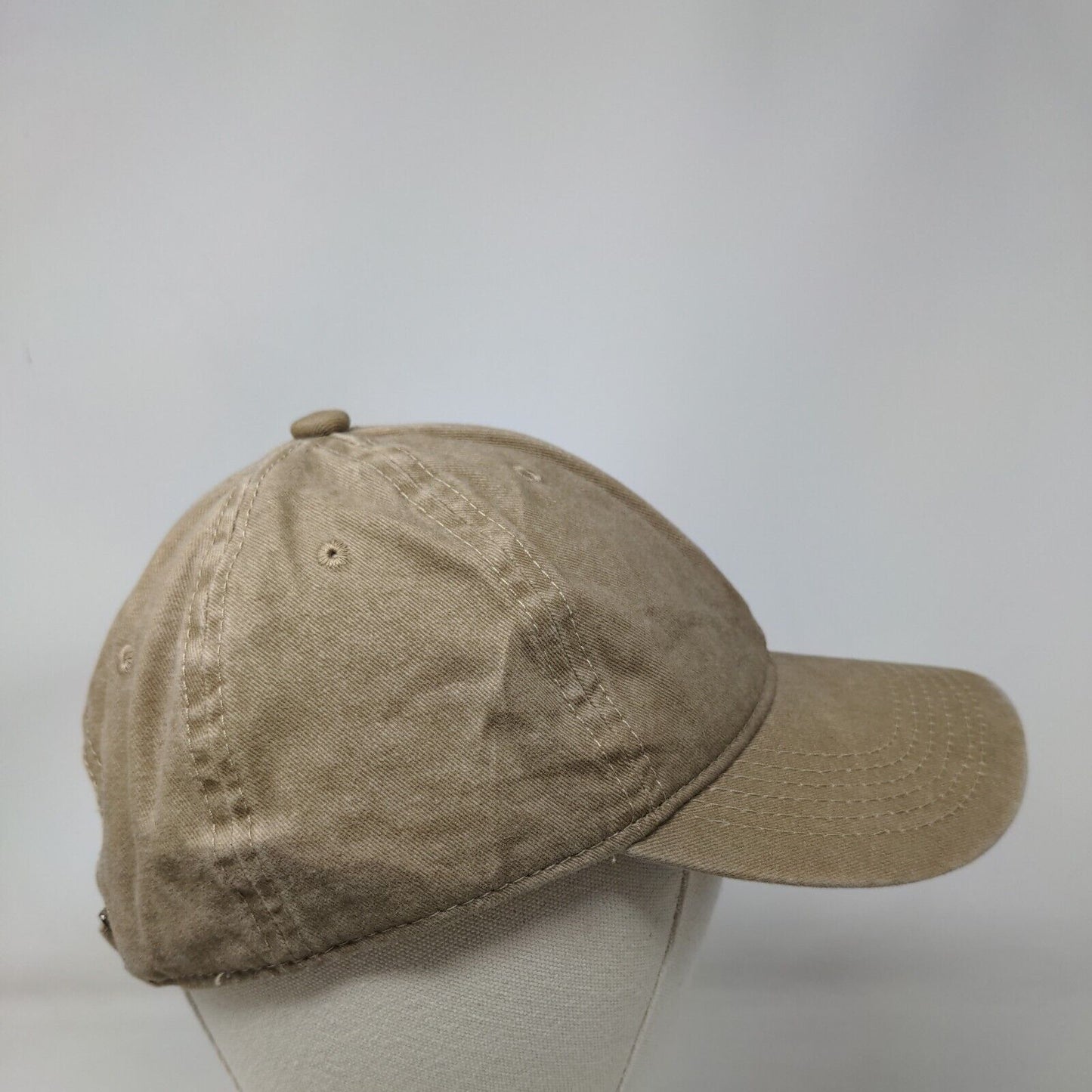 TSSGBL Slideback Hat Tan OSFM Adjustable Vented Holes 6 Panel Blank Cotton