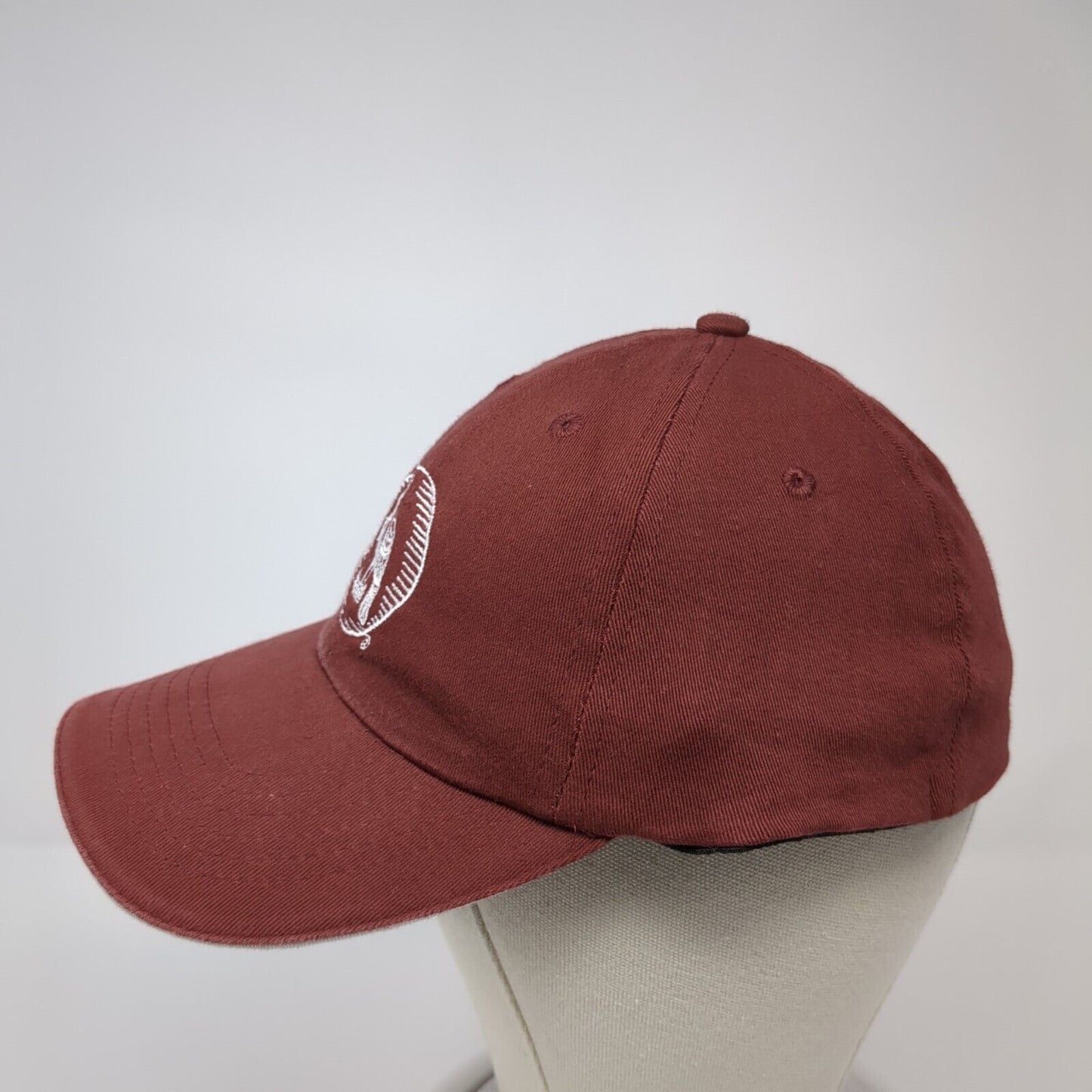 Unbranded Fitted Hat Red One Size Stretch Embroidered Logo 6 Panel