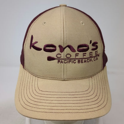 Richardson Trucker Hat Beige Purple One Size Mesh Snapback Coffee Logo Cafe PB