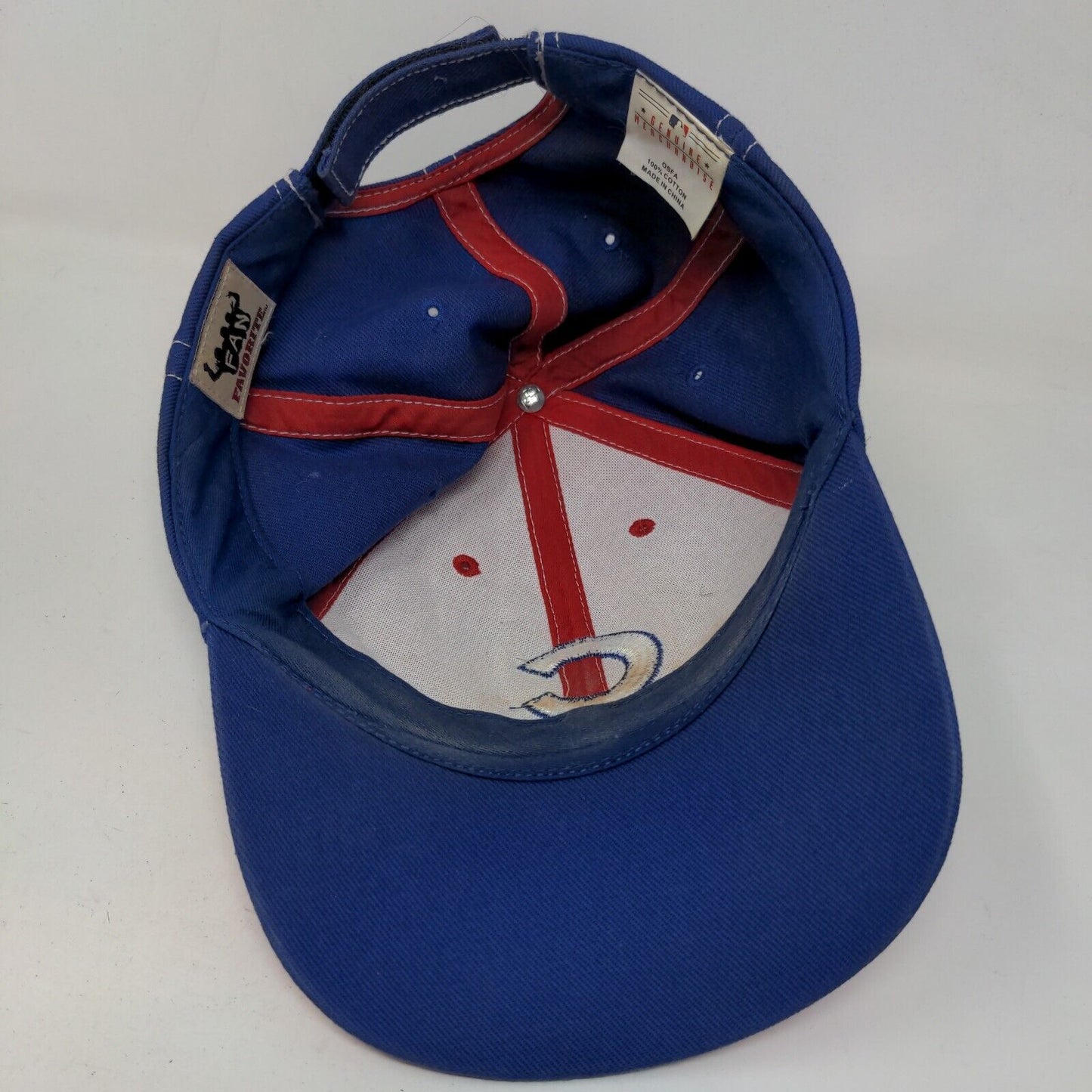 Fan Favorite Men's Strapback Hat Reb Blue OSFA Embroidered Chicago Cubs Logo