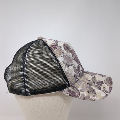 Floral Snapback Trucker Hat Multicolor One Size Adjustable Mesh Back 6 Panel