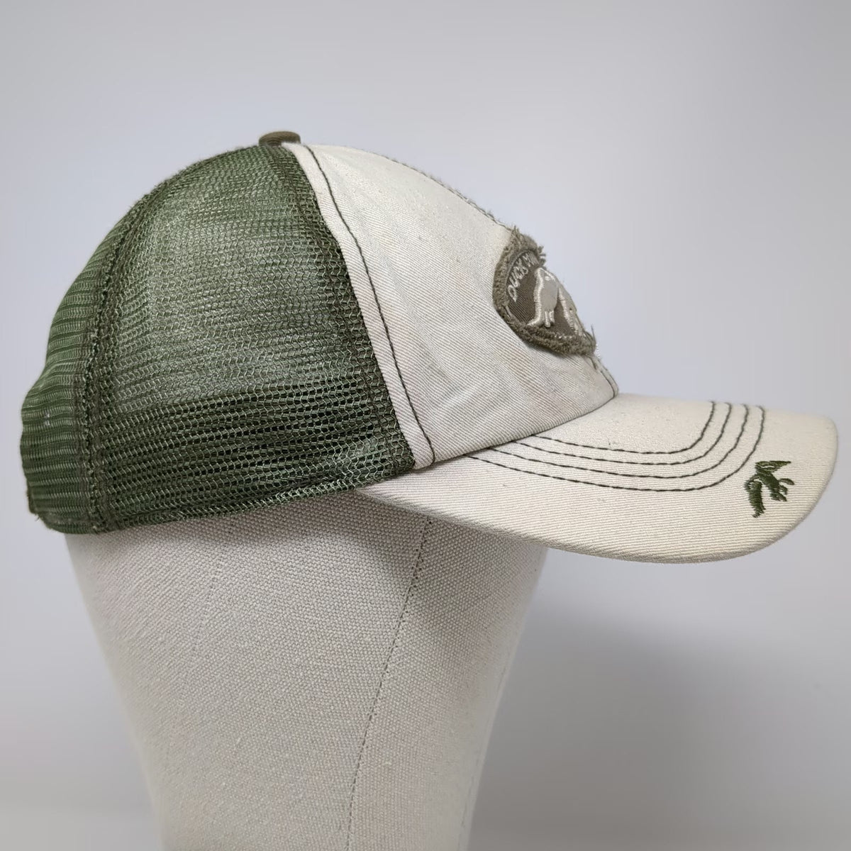 Duck Commander Baseball Cap Beige Green One Size Mesh Back Arise Kill Eat Hat