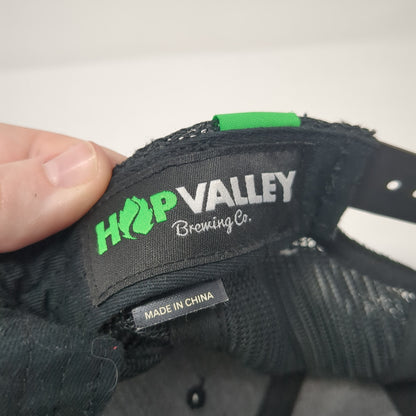 Hop Valley Brewing Co. Snapback Trucker Hat Black One Size Adjustable Mesh Back