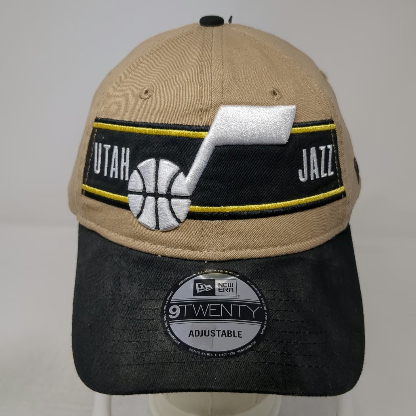 New Era Utah Jazz NBA Beige Black One Size 9TWENTY 2024 Draft Note Slideback Hat