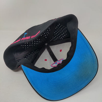 P Florida Prime Sports Fitted Hat Black M/L Embroidered Dome Headwear Co.