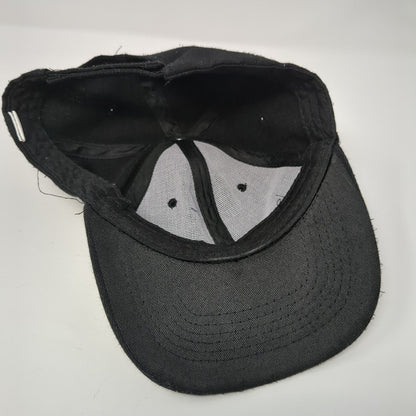 Unbranded Strapback Hat Solid Black One Size Adjustable 6 Panel Blank