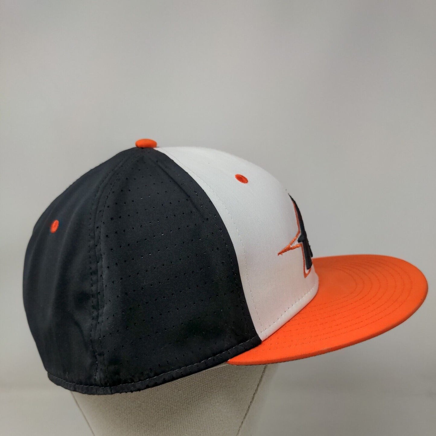 The Game Pro Fitted Hat Orange White Size XL Embroidered A Logo A-Flex