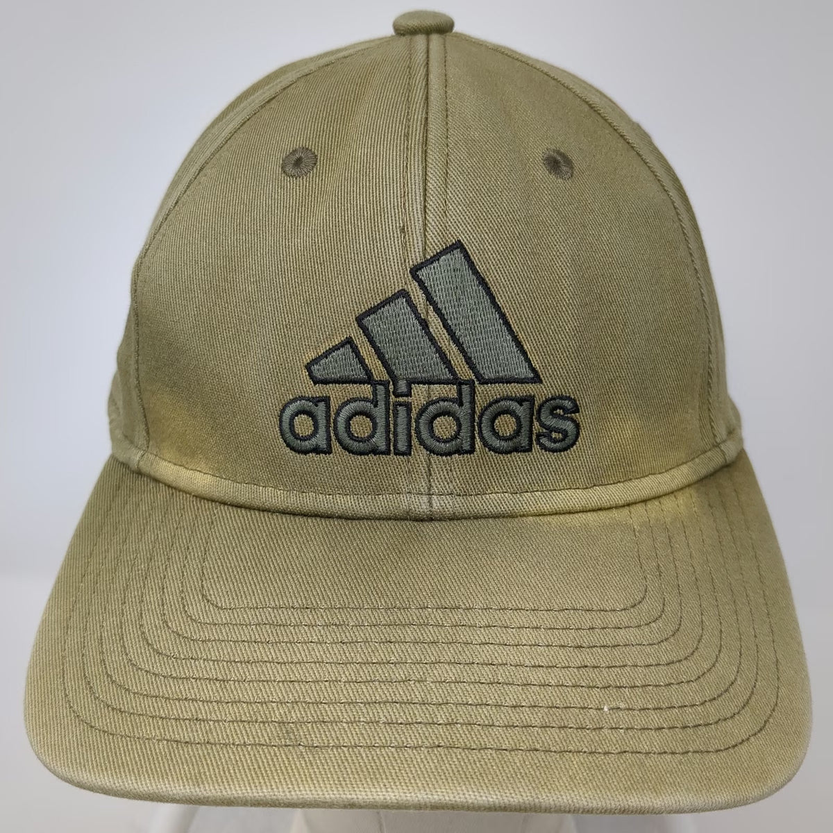 Adidas Baseball Cap Green M Cotton A-Flex Fitted Embroidered Logo Sport Hat