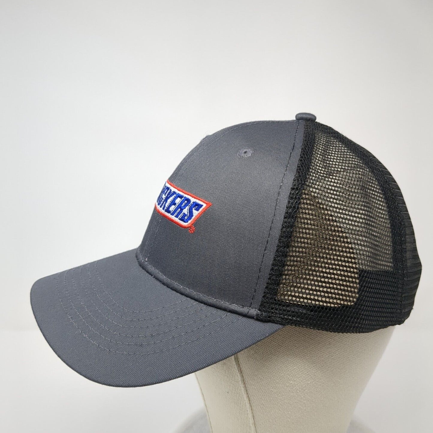 Snickers Snapback Mesh Back Trucker Hat Gray One Size 6 Panel Adjustable