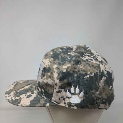 California Republic Bear Snapback Hat Camo One Size Adjustable Cali
