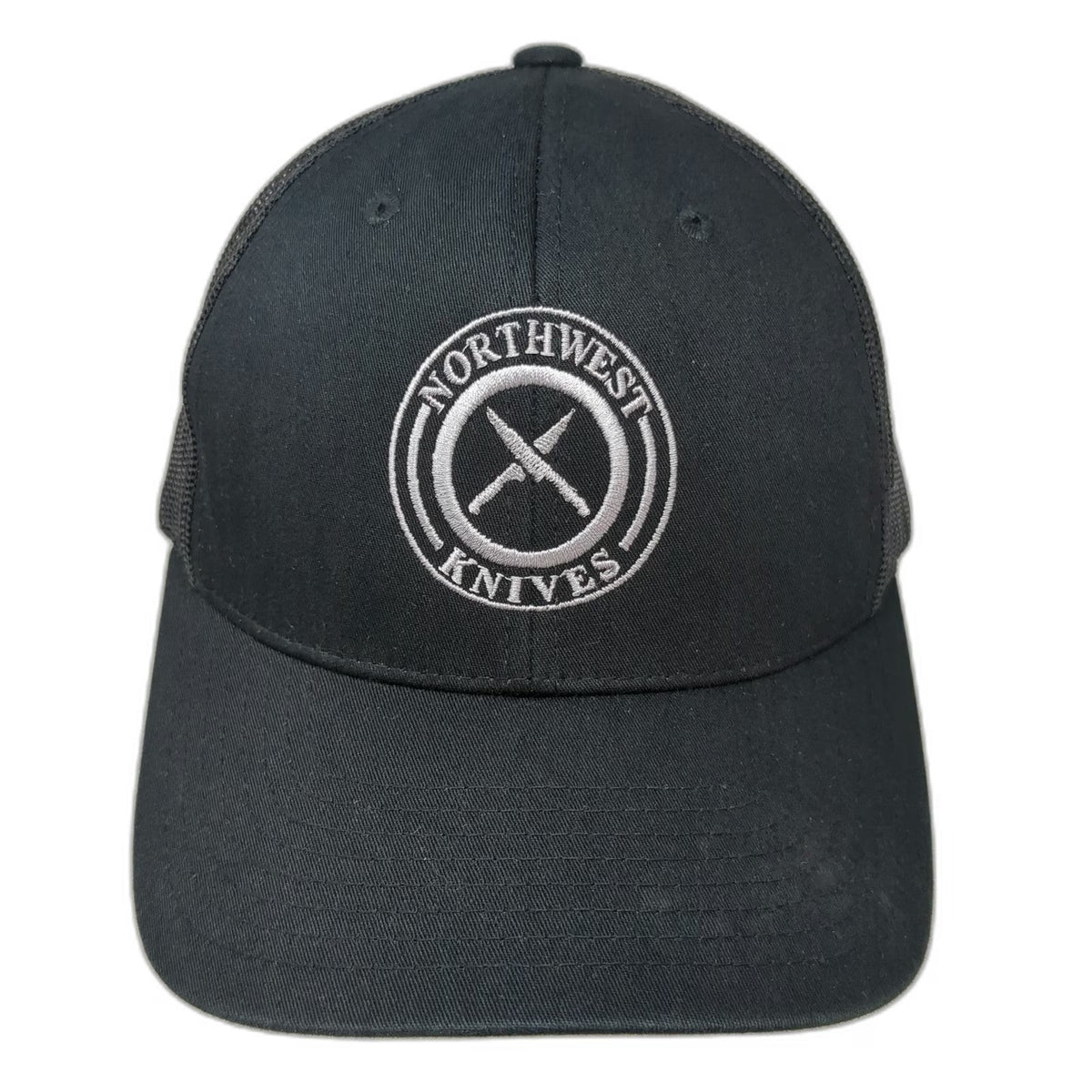 Yupoong Trucker Hat Black One Size Northwest Knives Mesh Snapback Logo Work Cap