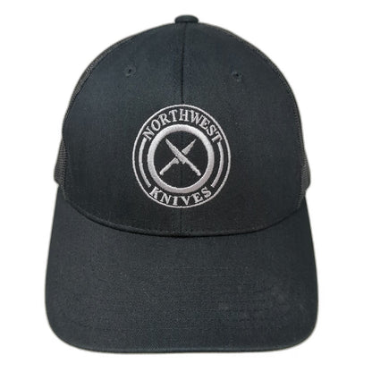 Yupoong Trucker Hat Black One Size Northwest Knives Mesh Snapback Logo Work Cap