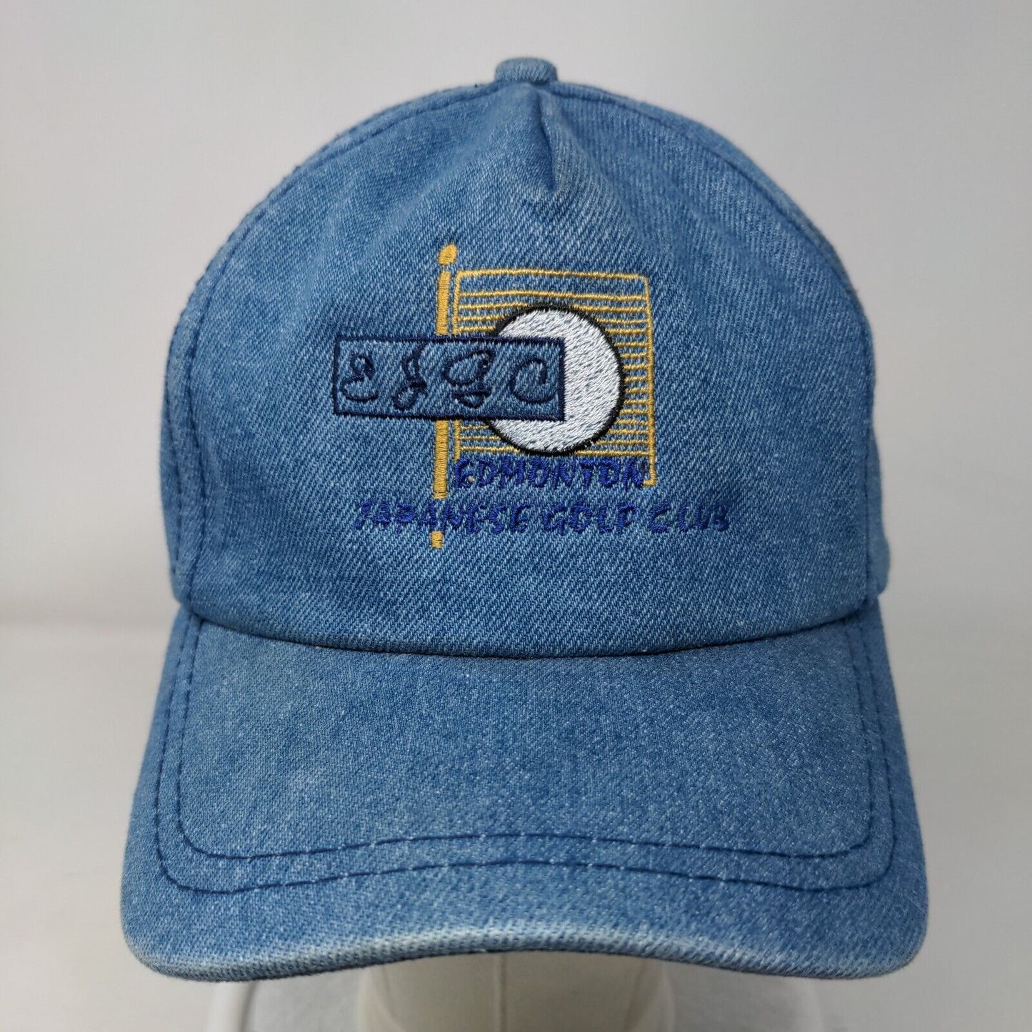 EJGC Edmonton Japanese Golf Club Blue One Size Adjustable Embroidered Denim