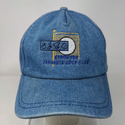 EJGC Edmonton Japanese Golf Club Blue One Size Adjustable Embroidered Denim