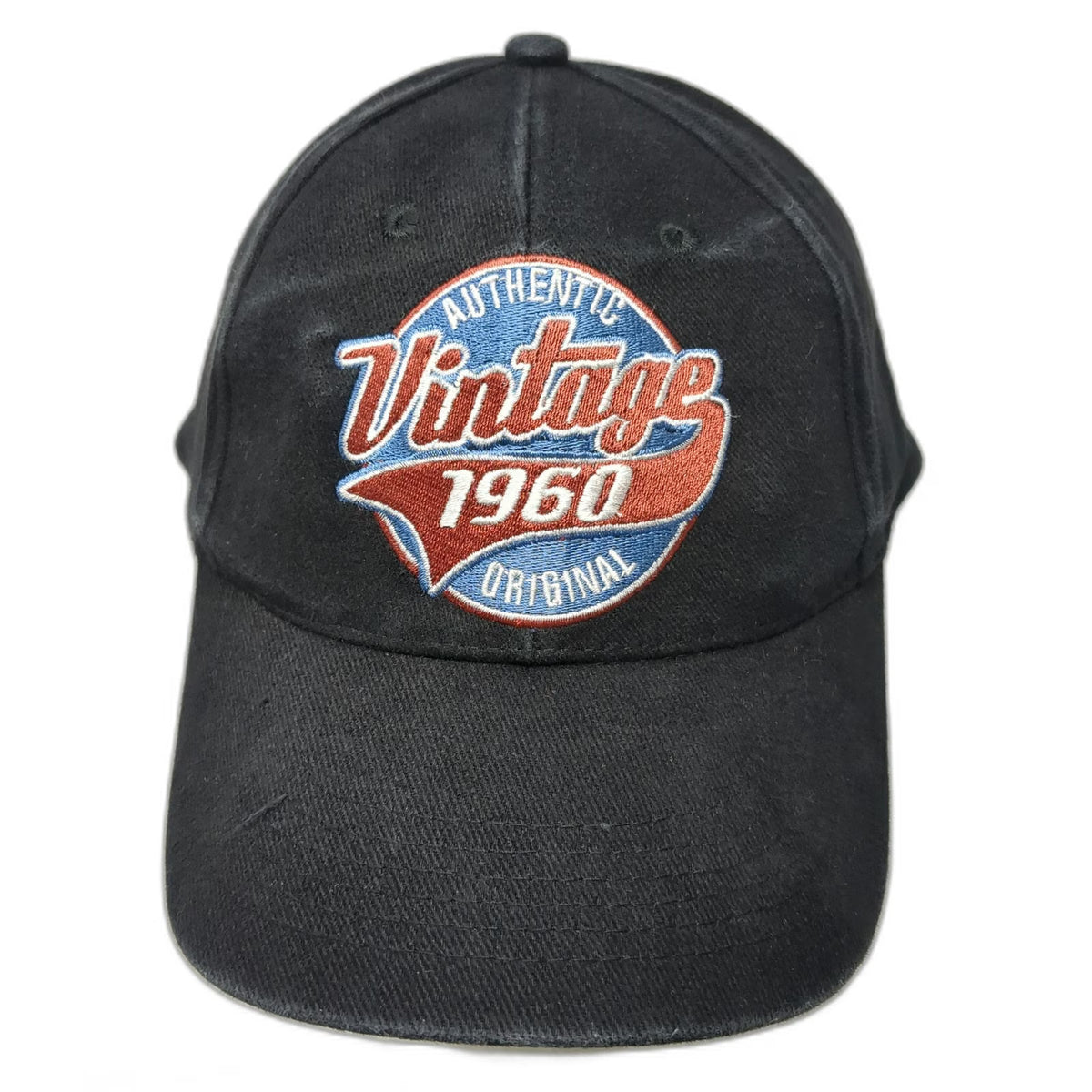 Black Baseball Cap One Size Authentic 1960 Original Embroidered Strapback Hat