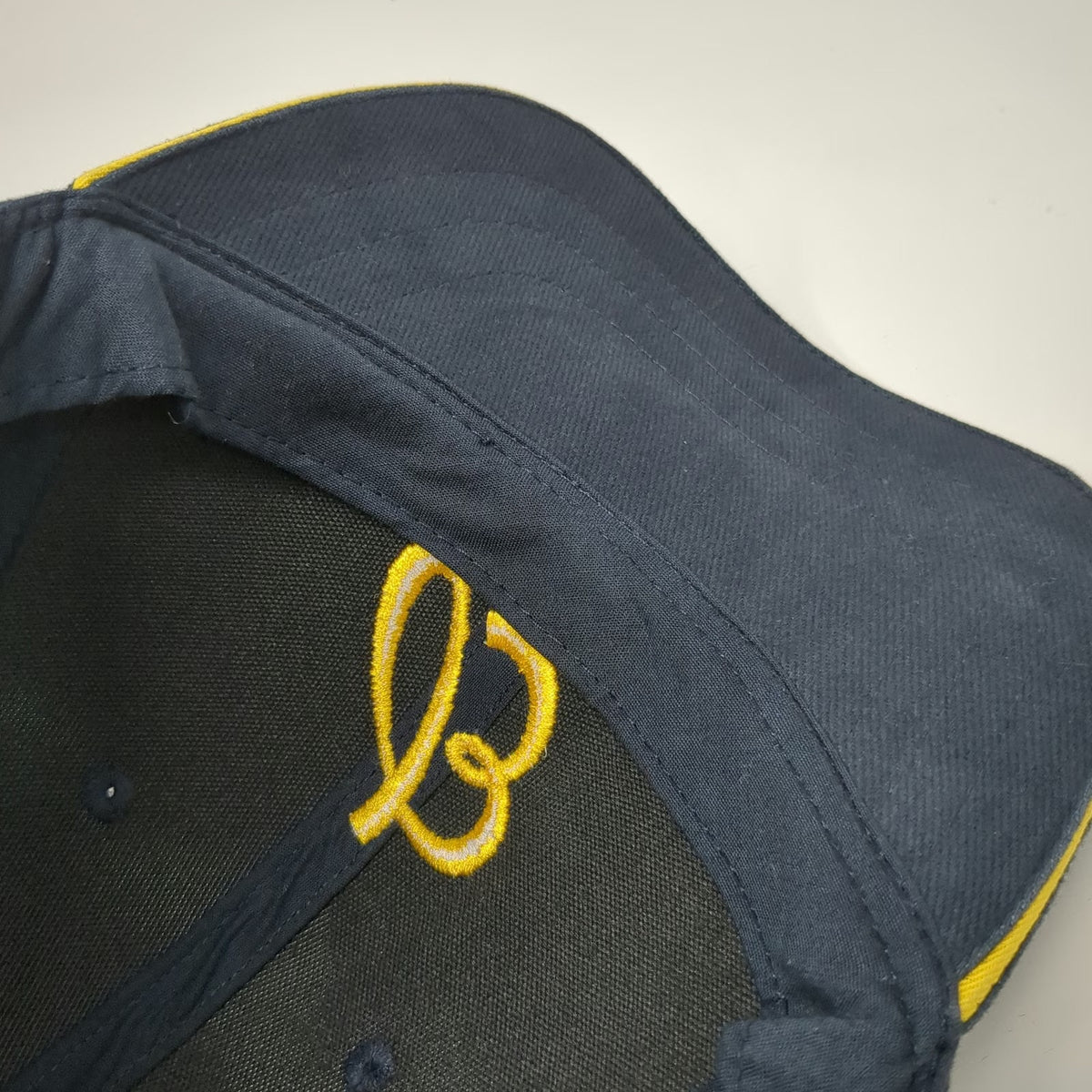 Breitling Baseball Cap Blue One Size Organic Cotton Leather Strapback Logo Hat