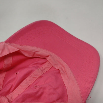Unbranded Ladies Strapback Hat Pink OSFA Adjustable Vented Holes 6 Panel Blank