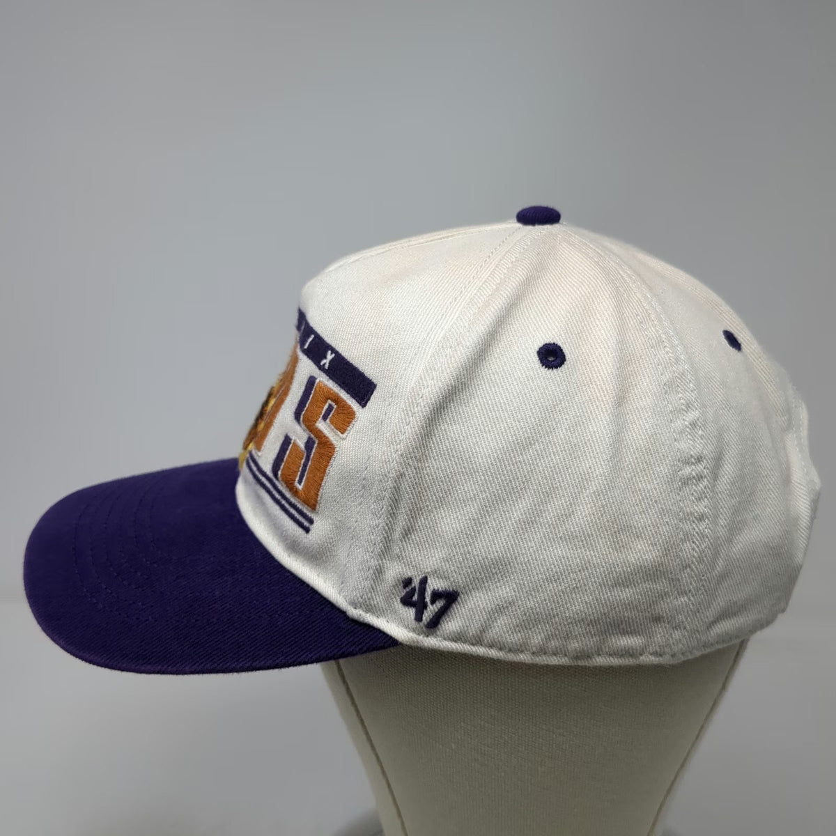 '47 Phoenix Suns NBA Snapback Hat White Purple One Size Structured Flat Brim