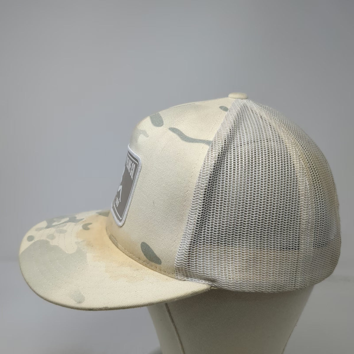 Yupoong Trucker Hat Beige Gray Camo One Size Midnight Pipeline Mudflap Girl