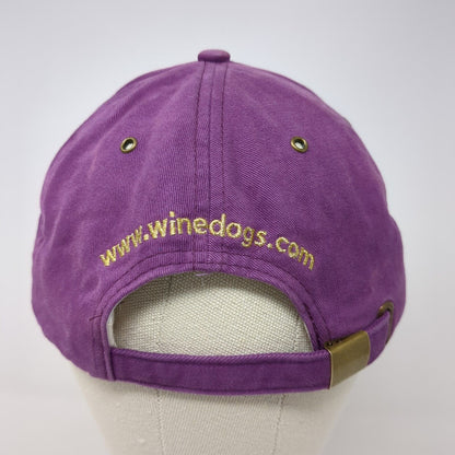Wine Dogs Slideback Hat Purple One Size Adjustable Embroidered 6 Panel