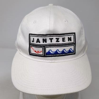 Jantzen White Baseball Cap One Size Embroidered Patch Diver Waves Hat Vintage