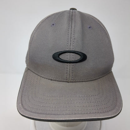 Oakley Snapback Hat Gray One Size Adjustable Embroidered Logo 6 Panel