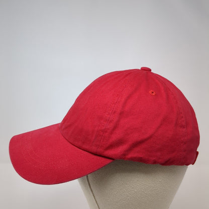 Unbranded Strapback Hat Red One Size Adjustable 6 Panel Blank Outdoor