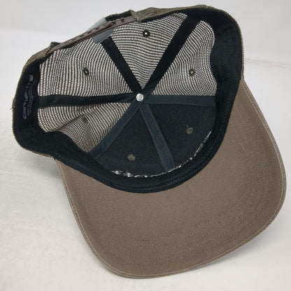 Carhartt Trucker Hat Gray Brown One Size Mesh Snapback Embroidered Logo