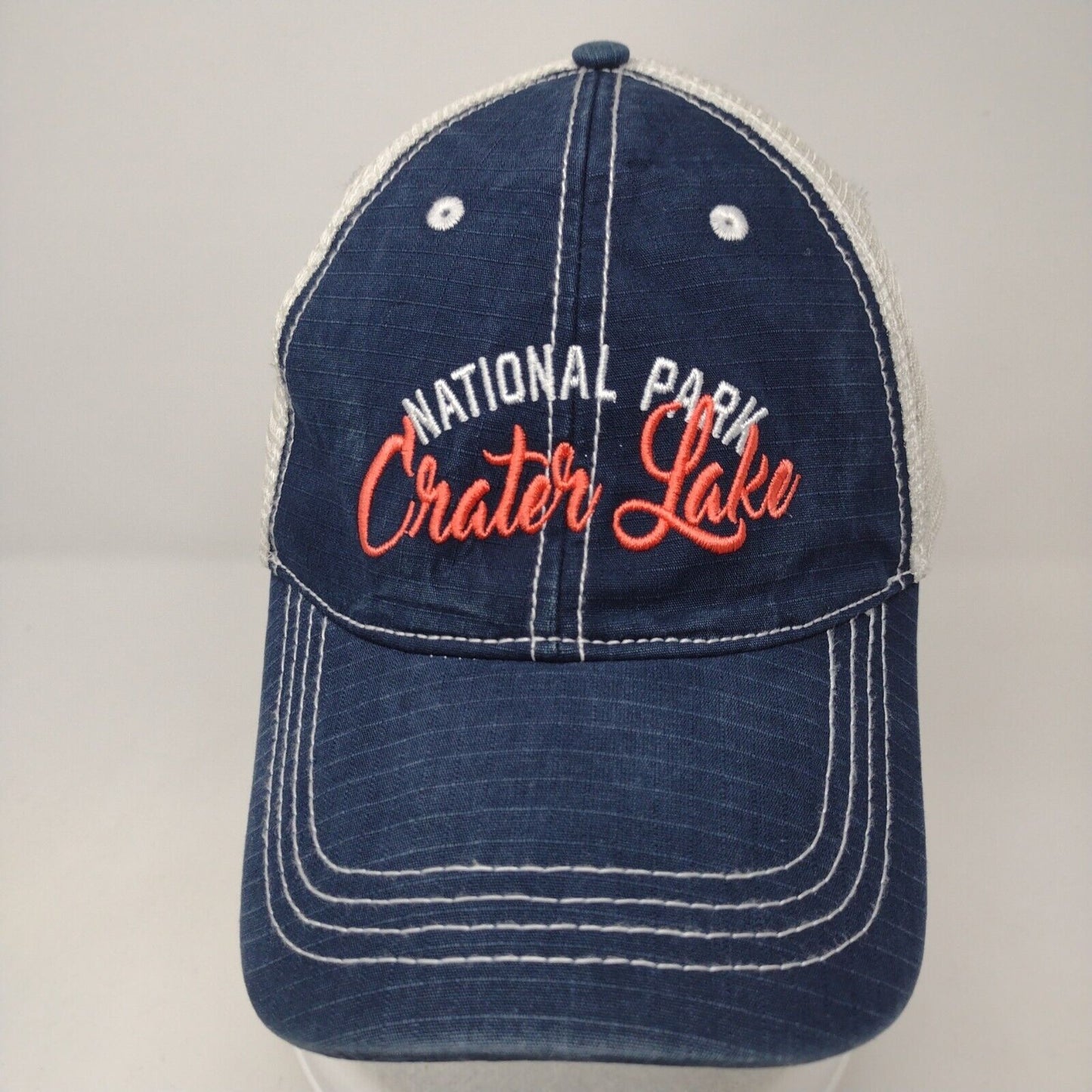 National Park Crater Lake Snapback Trucker Hat Blue OSFA Mesh Back Cotton