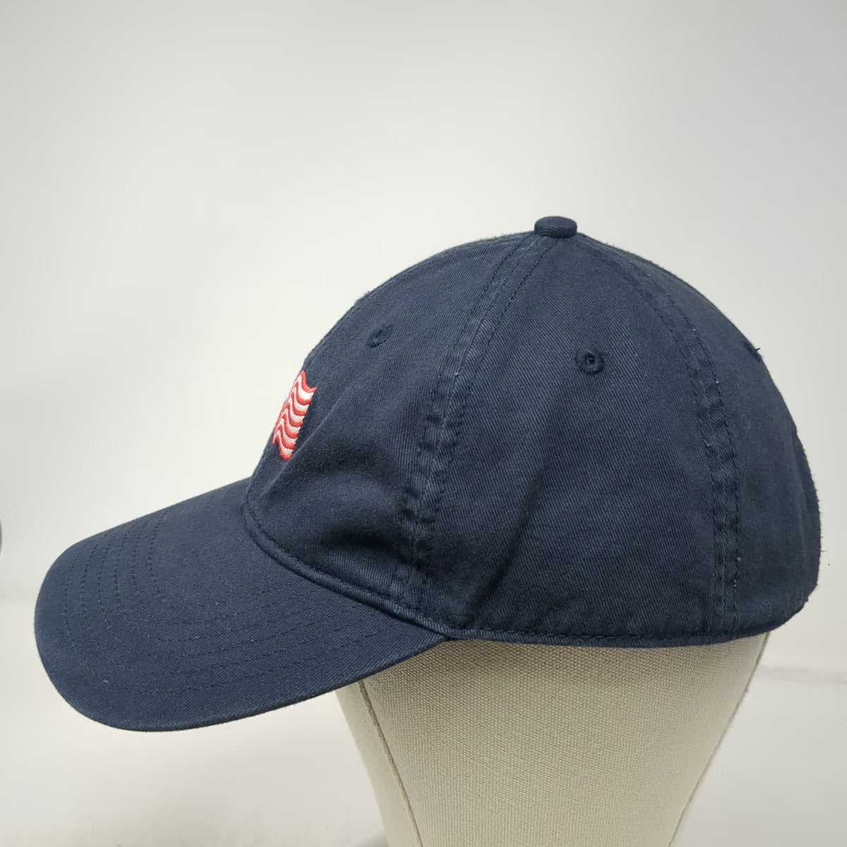 Baseball Cap Blue One Size Embroidered American Flag Slideback Curved Brim Hat