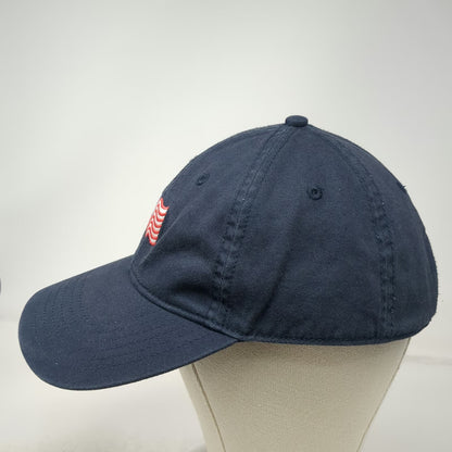 Baseball Cap Blue One Size Embroidered American Flag Slideback Curved Brim Hat