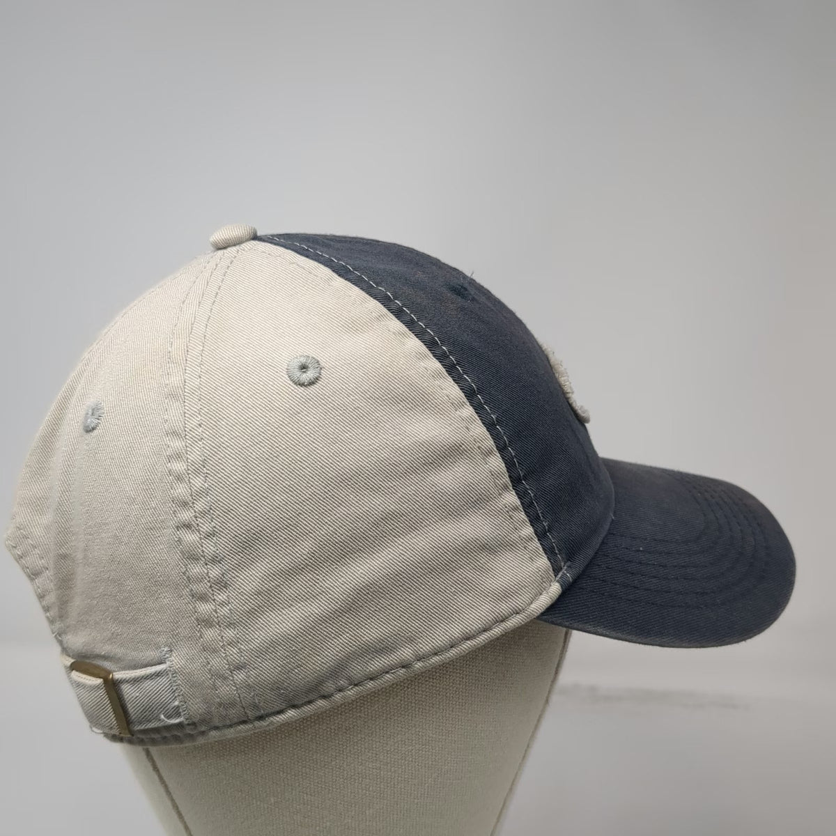 Life is good Blue Gray Baseball Cap One Size Distressed Patch Slideback Hat