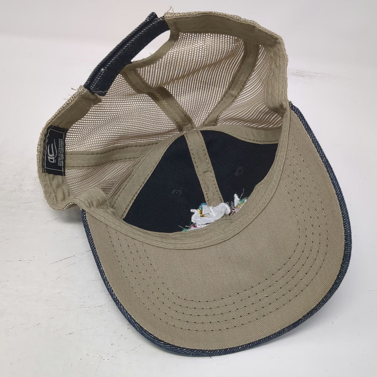 Outdoor Baseball Cap Blue One Size Mesh Back Denim Strapback Boutique Arrow Hat