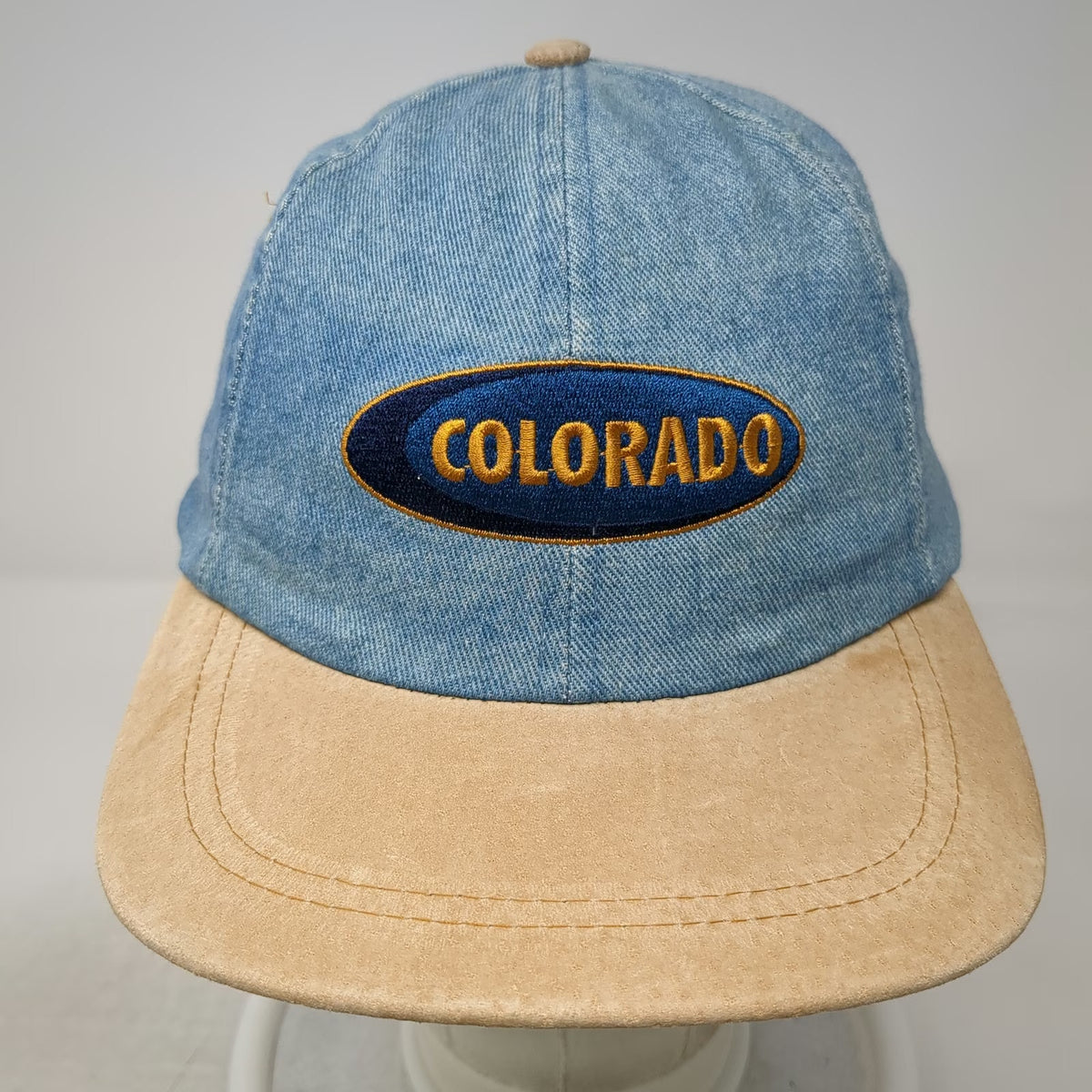 Mountain States Specialties Colorado Hat Baseball Cap Blue Beige One Size Denim