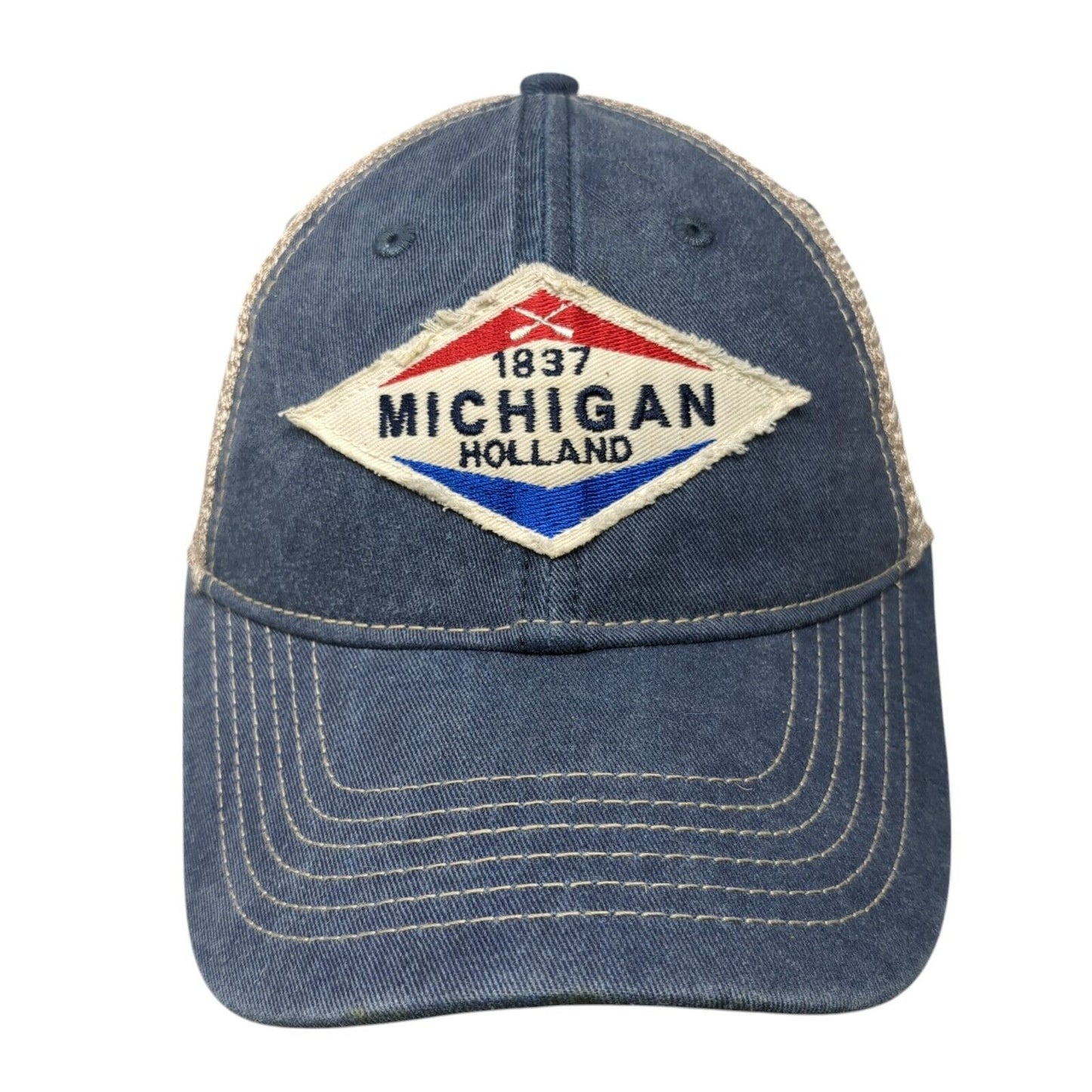 1837 Michigan Holland Snapback Trucker Hat Multi OS Adjustable Mesh Back Blue84
