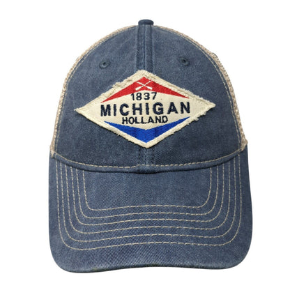 1837 Michigan Holland Snapback Trucker Hat Multi OS Adjustable Mesh Back Blue84