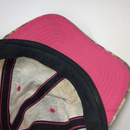 Signatures Realtree Edge Camo Baseball Cap Brown Pink One Size Strapback Hat