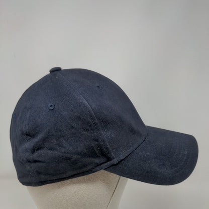 Gents Fitted Hat Blue Medium Breathable Vented Holes Blank 6 Panel