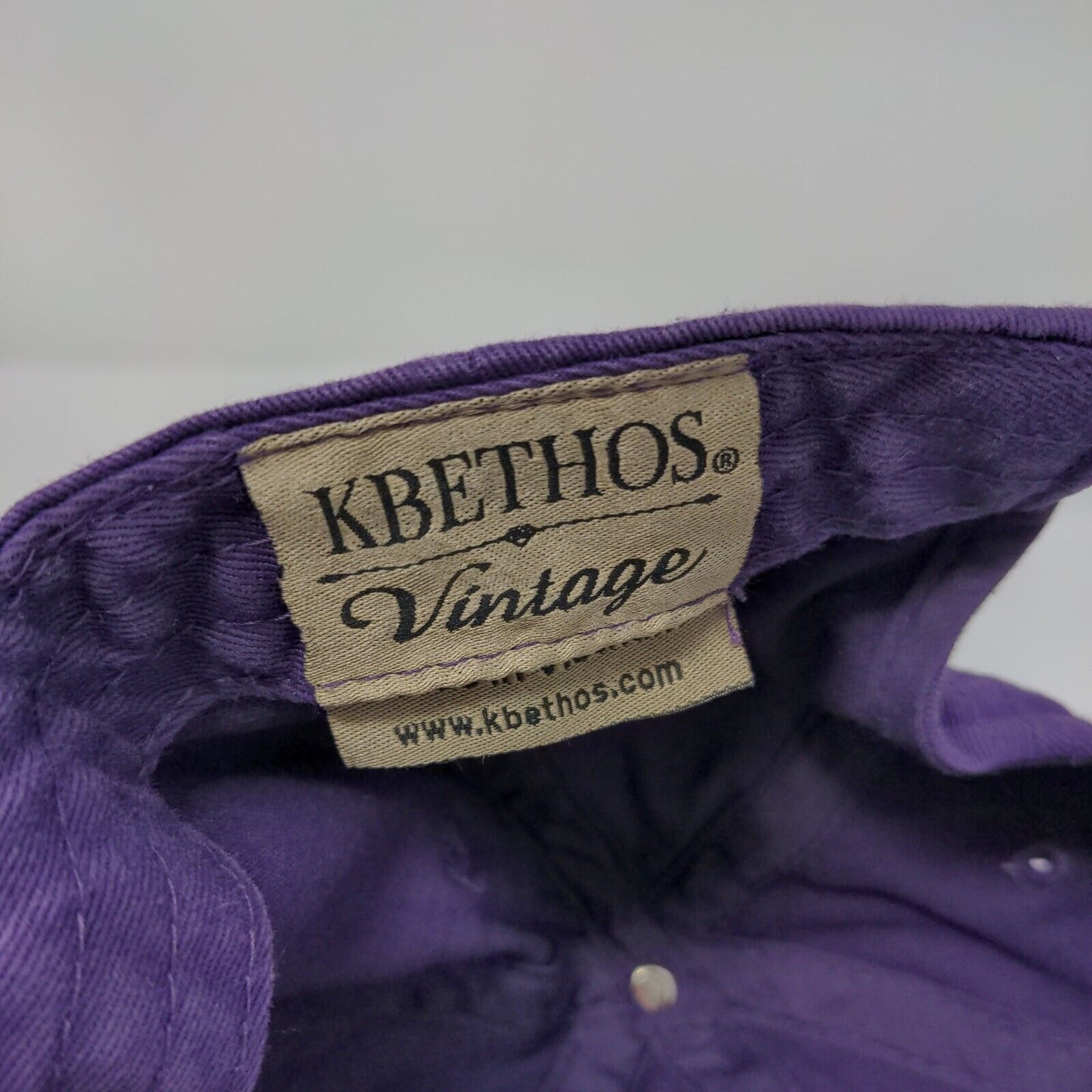 Royalty Slideback Hat Purple OSFA Embroidered Solid KB ETHOS Vintage