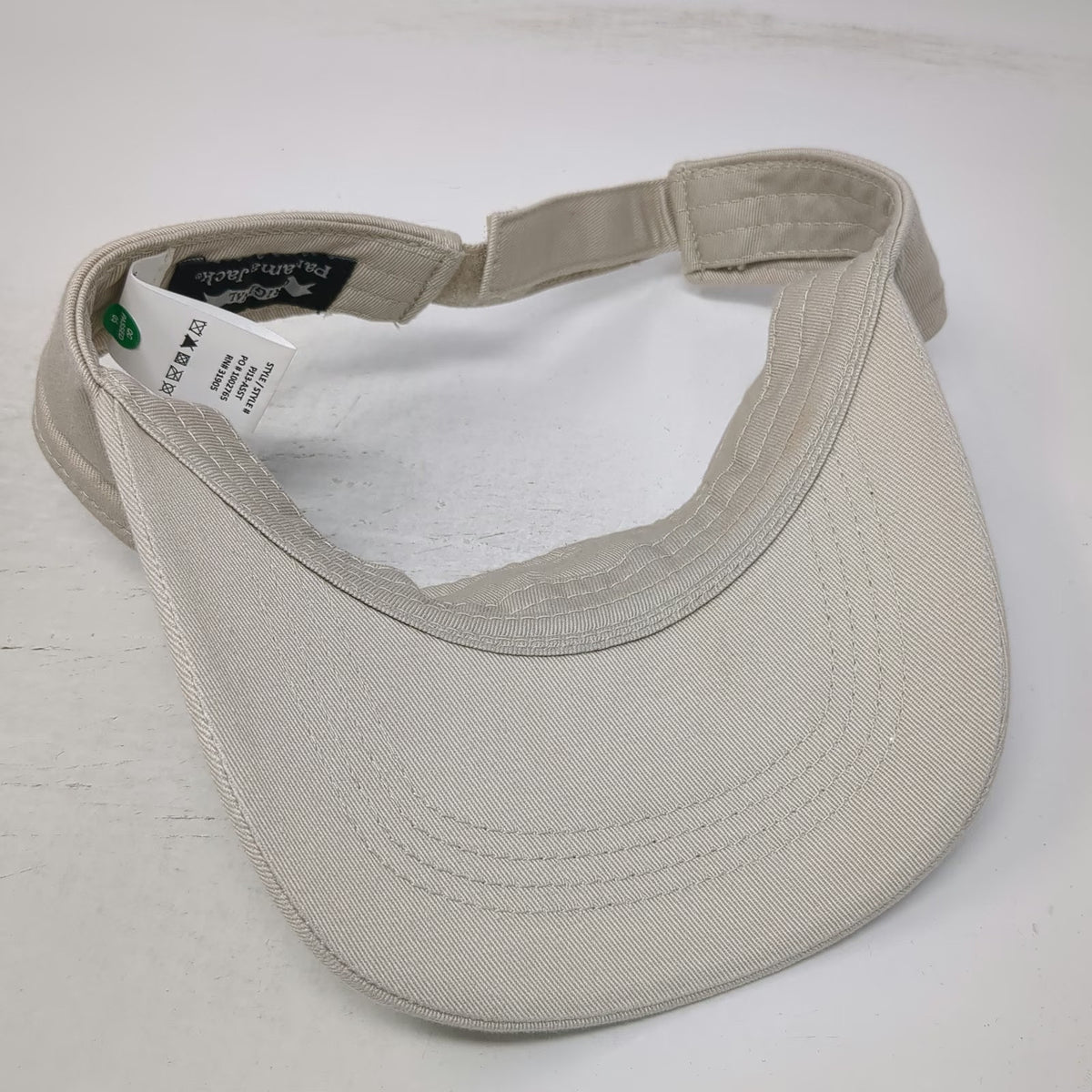 Panama Jack Visor Hat Beige One Size Strapback Cotton Signature Logo Embroidered