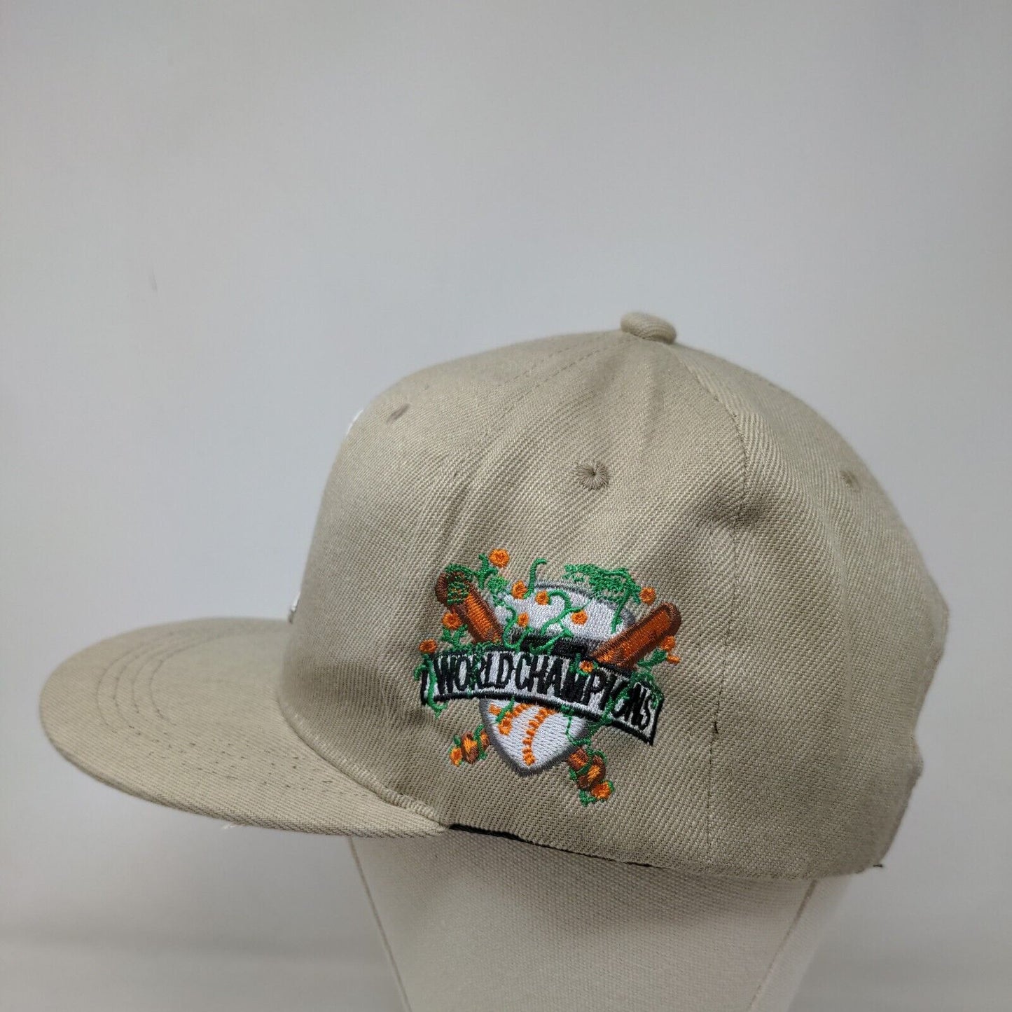 Unbranded Men's Snapback Embroidered Baseball World Champions Hat Tan