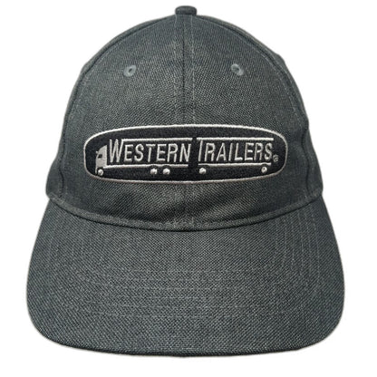 Western Trailers Baseball Cap Gray One Size Slideback Graphic Logo Trucking Hat