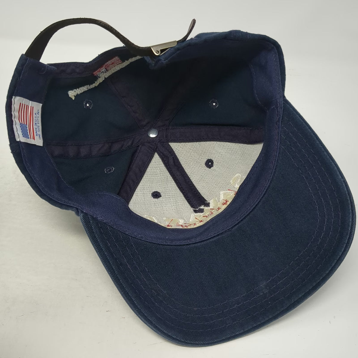 Savage Nation Member Blue Baseball Cap One Size Leather Strap Made in USA Hat