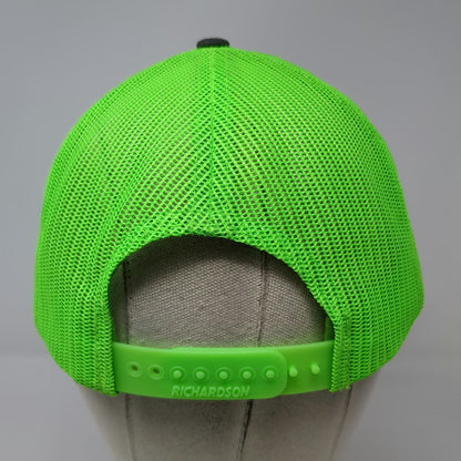 Richardson CWI Logo Trucker Hat Gray Green One Size Mesh Snapback Style 112