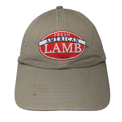 Fresh American Lamb Slideback Hat Tan One Size Adjustable Embroidered