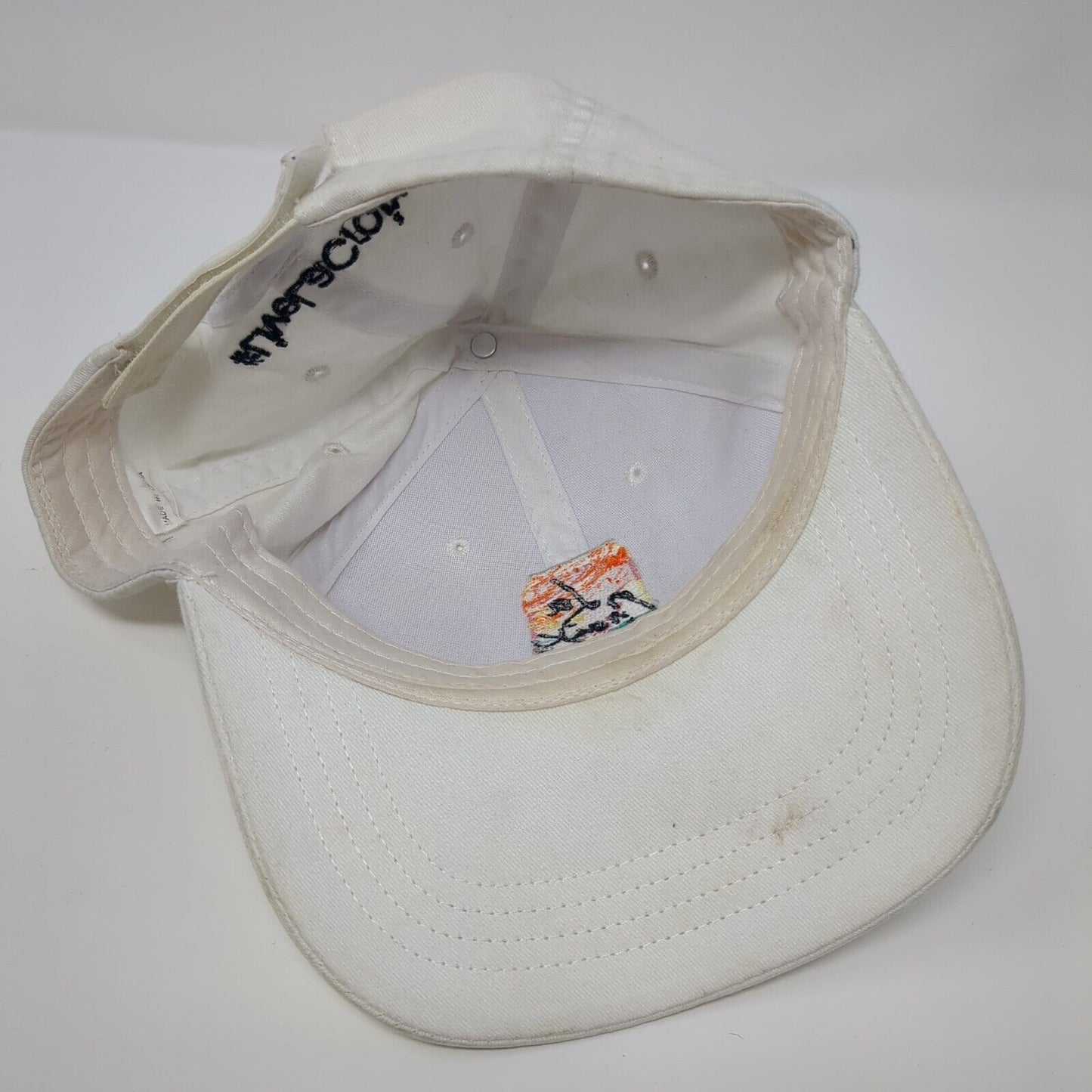 La Croix Strapback Hat White OSFA Adjustable Embroidered 6 Panel