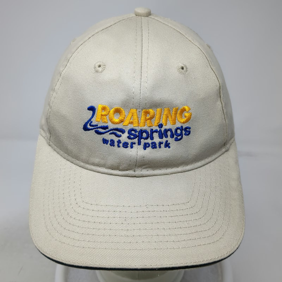 Port & Company Baseball Cap Beige One Size Roaring Springs Water Park Hat Cotton