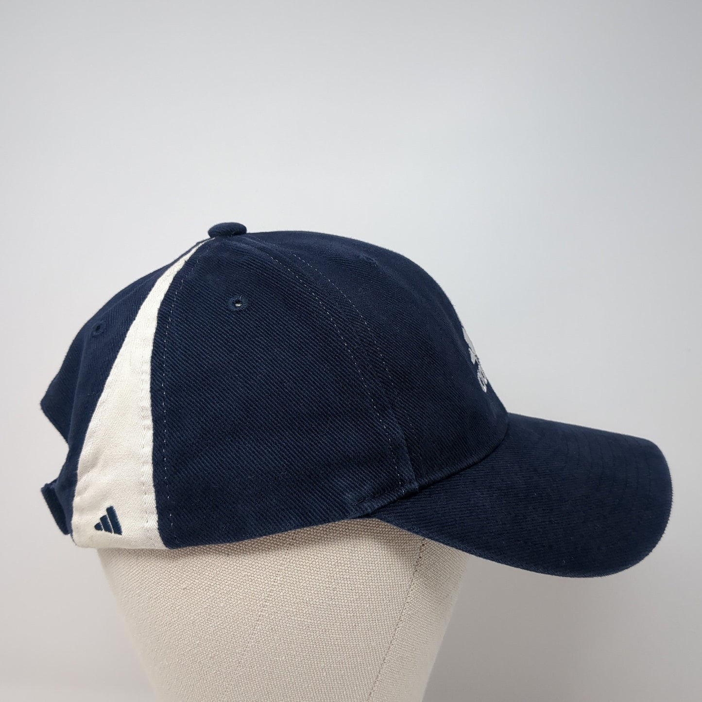 Adidas 3 Stripes Strapback Hat Blue One Size Embroidered Logo 6 Panel