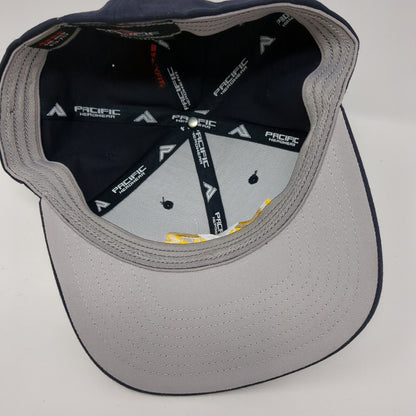 MYB Fitted Hat Blue 6 7/8-7 3/8 Flexfit Embroidered 6 Panel Pacific Headwear